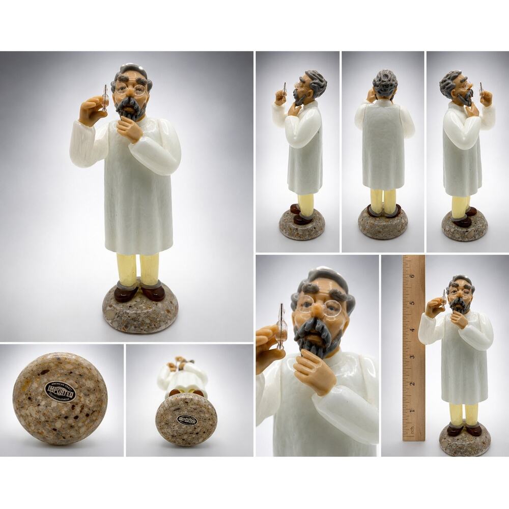 Vintage Hand Blown Murano Style Glass Scientist Doctor Figurine Sculpture Italy